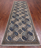 Turkmen Ersari Handmade Wool Runner Rug - 3' 9" X 12' 4"