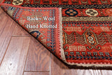 Rust Turkmen Ersari Handmade Wool Runner Rug - 3' 10" X 12' 2"