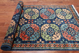 Blue Turkmen Ersari Hand-Knotted Wool Runner Rug - 4' 3" X 9' 7"