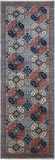 Blue Turkmen Ersari Hand Knotted Wool Runner Rug - 3' 11" X 11' 10"