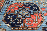Blue Turkmen Ersari Hand Knotted Wool Runner Rug - 3' 11" X 11' 10"