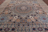 Grey Geometric Persian Mamluk Hand Knotted Wool Rug - 11' 10" X 15' 9"