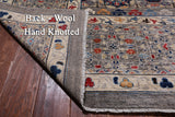 Grey Geometric Persian Mamluk Hand Knotted Wool Rug - 11' 10" X 15' 9"