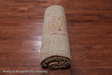 Green Geometric Persian Mamluk Hand Knotted Wool Rug - 12' 0" X 15' 7"