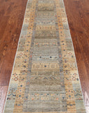 Tribal Persian Gabbeh Handmade Wool Runner Rug - 2' 6" X 11' 3"