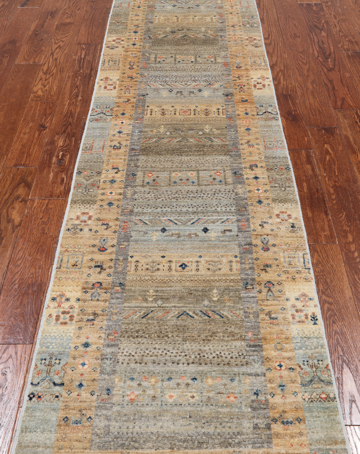 Tribal Persian Gabbeh Handmade Wool Runner Rug - 2' 6" X 11' 3"