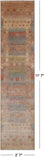 Tribal Persian Gabbeh Hand-Knotted Wool Runner Rug - 2' 7" X 11' 7"