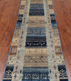 Tribal Persian Gabbeh Handmade Wool Runner Rug - 2' 7" X 9' 6"
