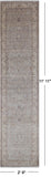 Silver Peshawar Washed Out Handmade Wool Runner Rug - 2' 9" X 11' 11"