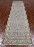 Silver Peshawar Washed Out Handmade Wool Runner Rug - 2' 9" X 11' 11"