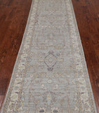 Silver Peshawar Washed Out Handmade Wool Runner Rug - 2' 9" X 11' 11"