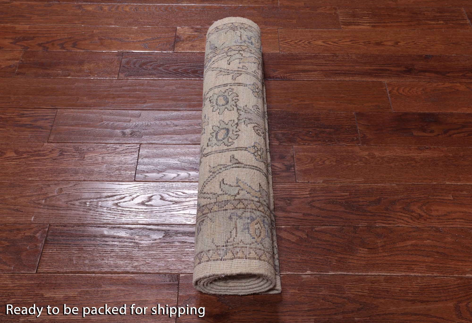 Ivory Peshawar Washed Out Hand Knotted Wool Runner Rug - 2' 7" X 7' 6"