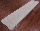 Ivory Peshawar Washed Out Hand-Knotted Wool Runner Rug - 2' 6" X 11' 2"