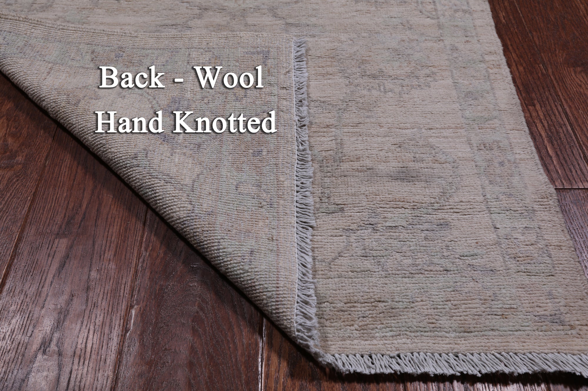 Ivory Peshawar Washed Out Hand-Knotted Wool Runner Rug - 2' 6" X 11' 2"