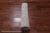 Ivory Peshawar Washed Out Hand-Knotted Wool Runner Rug - 2' 6" X 11' 2"