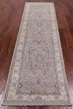 Grey Peshawar Washed Out Handmade Wool Runner Rug - 2' 7" X 9' 6"
