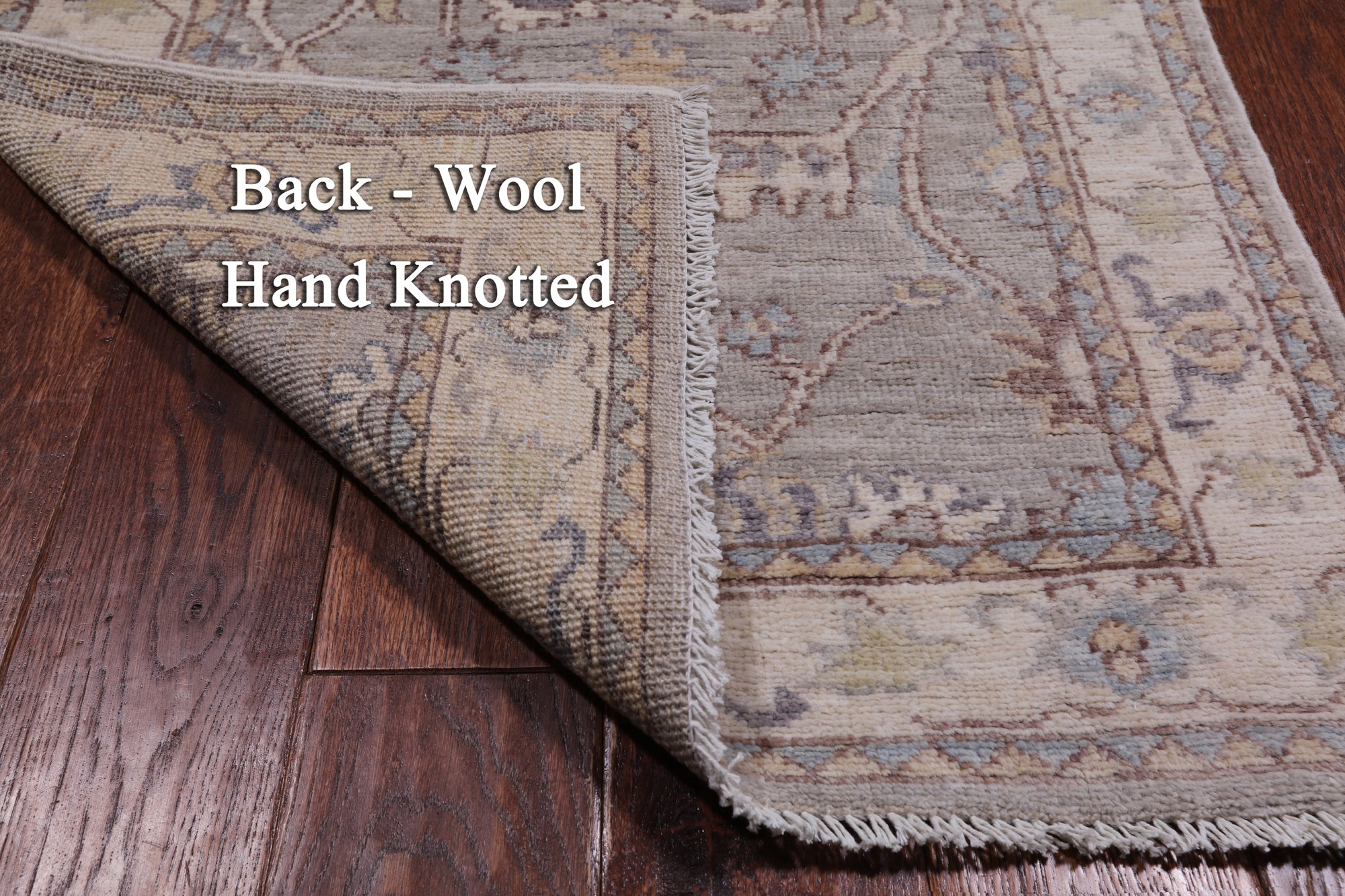 Grey Peshawar Washed Out Handmade Wool Runner Rug - 2' 7" X 9' 6"