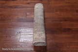 Grey Peshawar Washed Out Handmade Wool Runner Rug - 2' 7" X 9' 6"