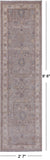 Grey Peshawar Washed Out Handmade Wool Runner Rug - 2' 7" X 9' 6"