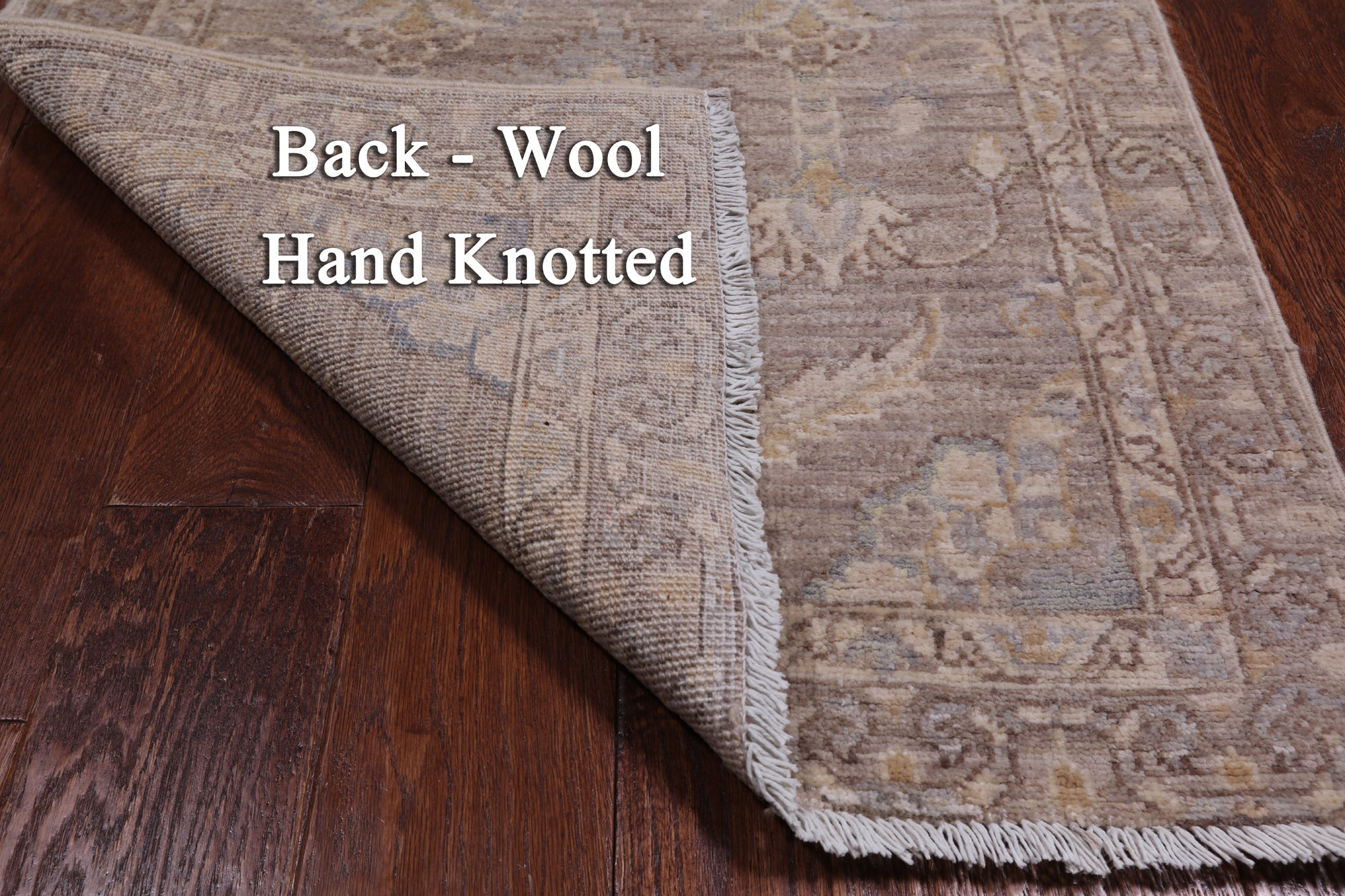 Grey Peshawar Washed Out Handmade Wool Runner Rug - 2' 6" X 5' 8"