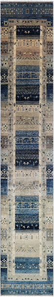 Tribal Persian Gabbeh Handmade Wool Runner Rug - 2' 9" X 15' 0"