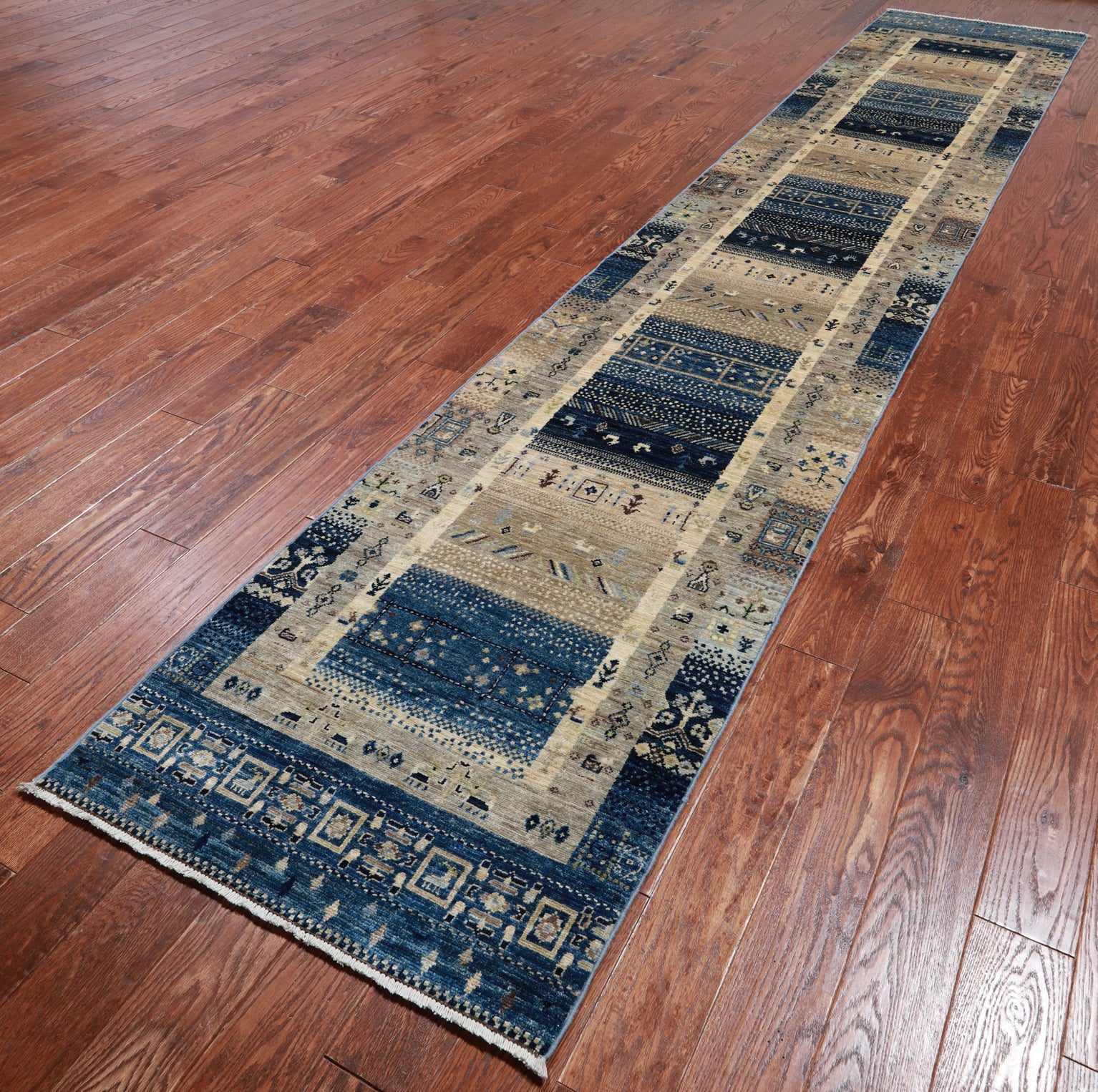 Tribal Persian Gabbeh Handmade Wool Runner Rug - 2' 9" X 15' 0"