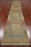 Tribal Persian Gabbeh Hand Knotted Wool Runner Rug - 2' 9" X 15' 1"