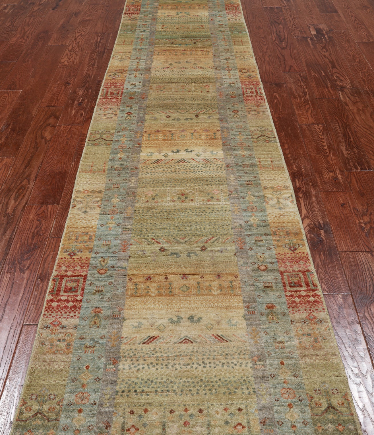 Tribal Persian Gabbeh Hand Knotted Wool Runner Rug - 2' 9" X 15' 1"