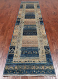Tribal Persian Gabbeh Handmade Wool Runner Rug - 2' 9" X 11' 7"