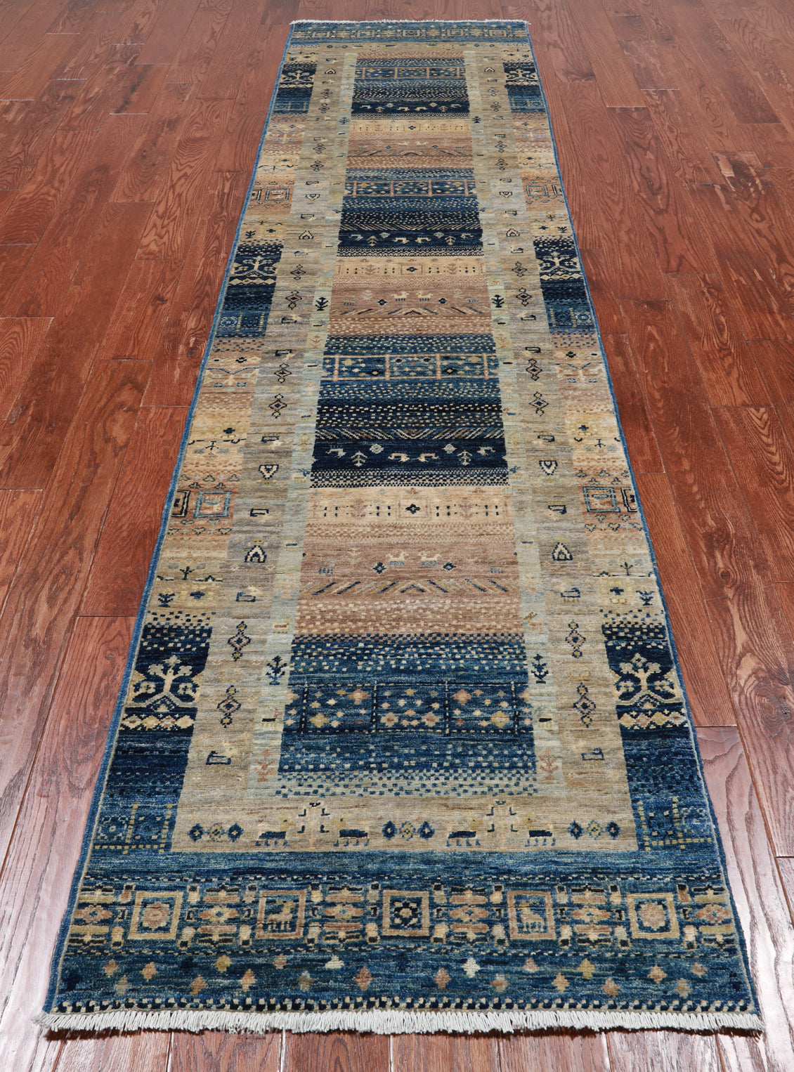 Tribal Persian Gabbeh Handmade Wool Runner Rug - 2' 9" X 11' 7"