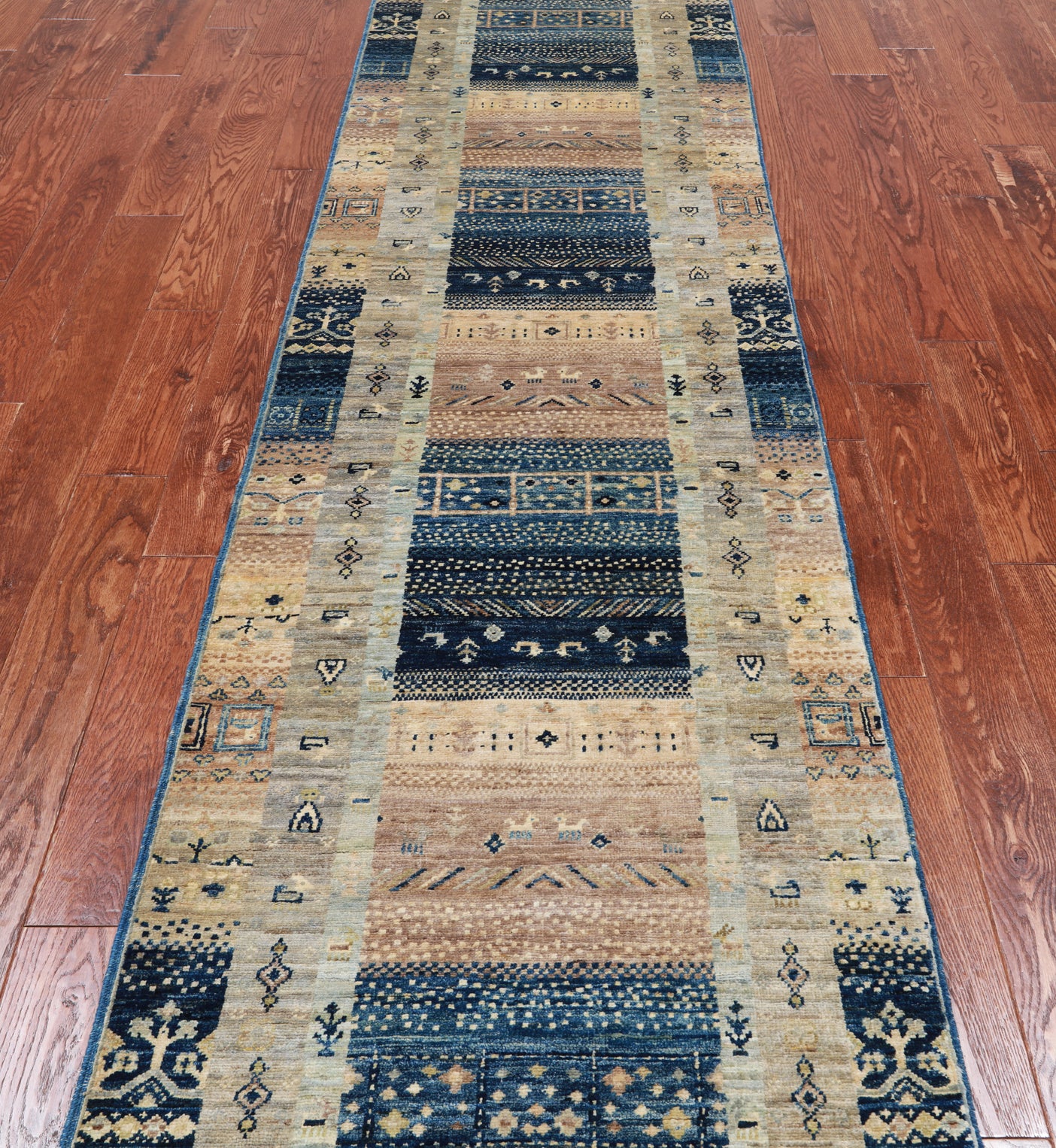 Tribal Persian Gabbeh Handmade Wool Runner Rug - 2' 9" X 11' 7"
