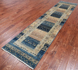 Tribal Persian Gabbeh Handmade Wool Runner Rug - 2' 9" X 11' 7"