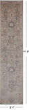 Silver Peshawar Washed Out Handmade Wool Runner Rug - 2' 7" X 11' 5"