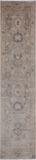 Silver Peshawar Washed Out Handmade Wool Runner Rug - 2' 7" X 11' 5"