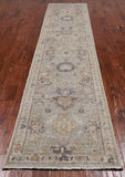 Silver Peshawar Washed Out Handmade Wool Runner Rug - 2' 7" X 11' 5"