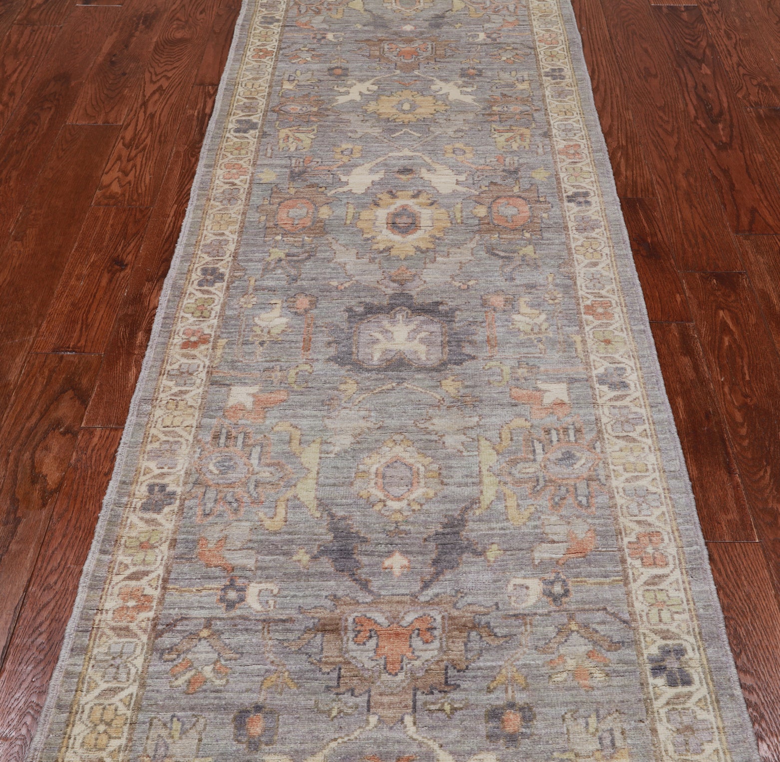 Silver Peshawar Washed Out Hand-Knotted Wool Runner Rug - 2' 10" X 10' 2"