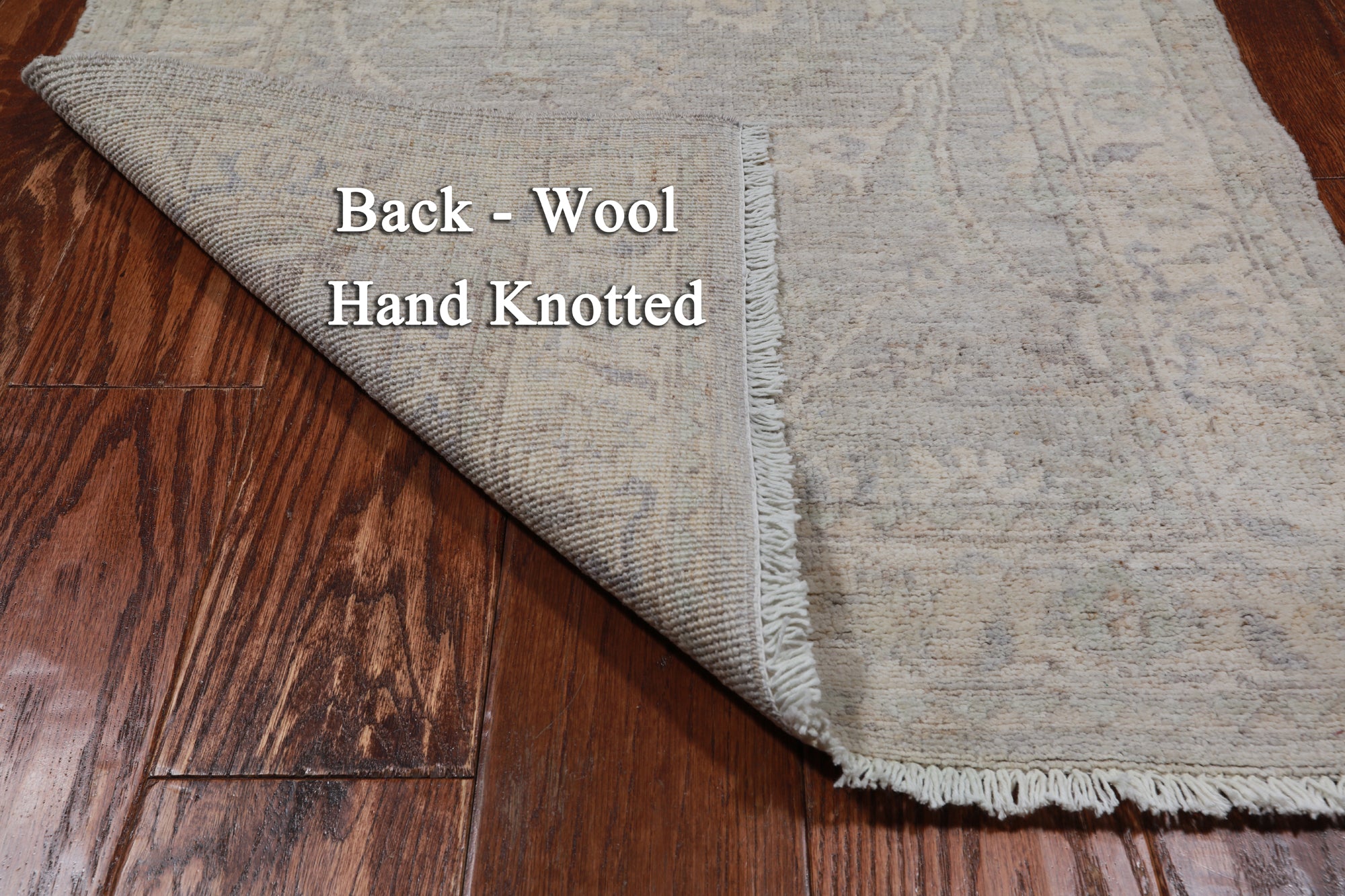 Silver Peshawar Washed Out Hand Knotted Wool Runner Rug - 2' 5" X 7' 10"
