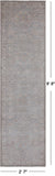 Silver Peshawar Washed Out Handmade Wool Runner Rug - 2' 7" X 9' 8"