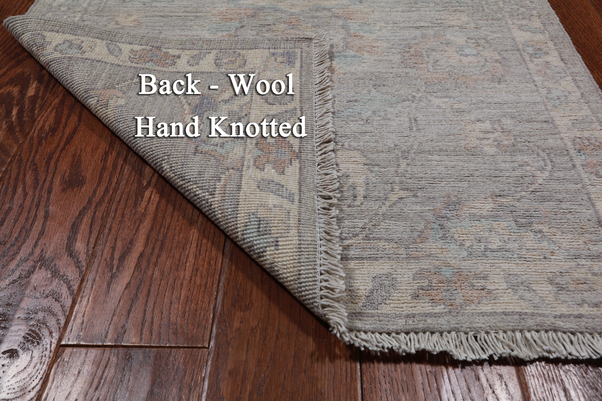 Silver Peshawar Washed Out Handmade Wool Runner Rug - 2' 7" X 9' 8"