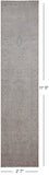 Silver Peshawar Washed Out Hand Knotted Wool Runner Rug - 2' 7" X 11' 5"