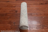 Silver Peshawar Washed Out Hand Knotted Wool Runner Rug - 2' 7" X 11' 5"