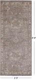 Silver Peshawar Washed Out Handmade Wool Runner Rug - 2' 5" X 5' 6"