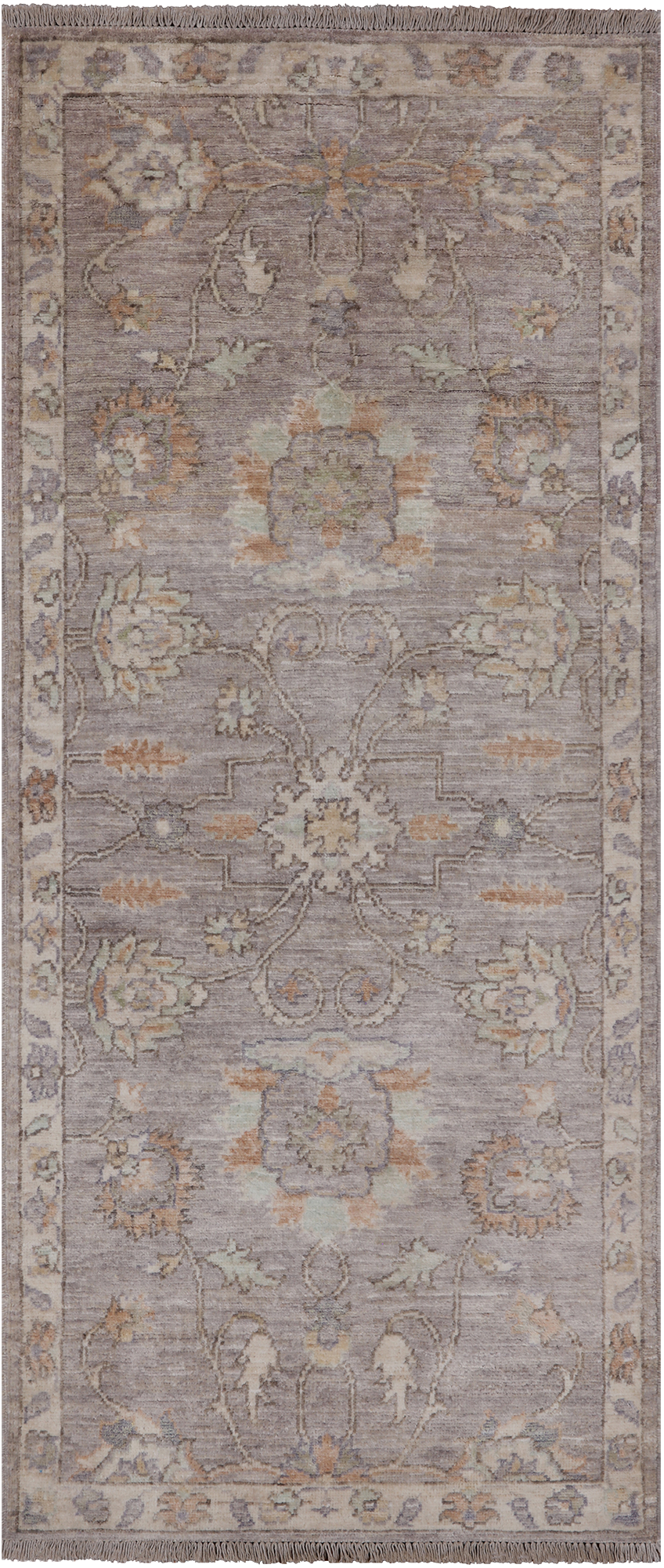 Silver Peshawar Washed Out Handmade Wool Runner Rug - 2' 5" X 5' 6"