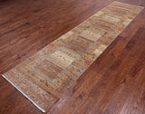 Tribal Persian Gabbeh Hand-Knotted Wool Runner Rug - 2' 8" X 11' 7"