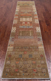Tribal Persian Gabbeh Hand Knotted Wool Runner Rug - 2' 7" X 11' 7"