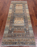 Tribal Persian Gabbeh Hand-Knotted Wool Runner Rug - 2' 8" X 7' 7"