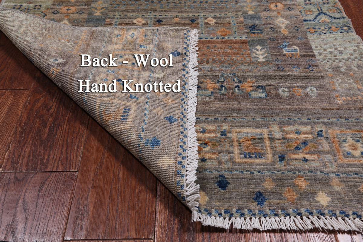 Tribal Persian Gabbeh Hand-Knotted Wool Runner Rug - 2' 8" X 7' 7"