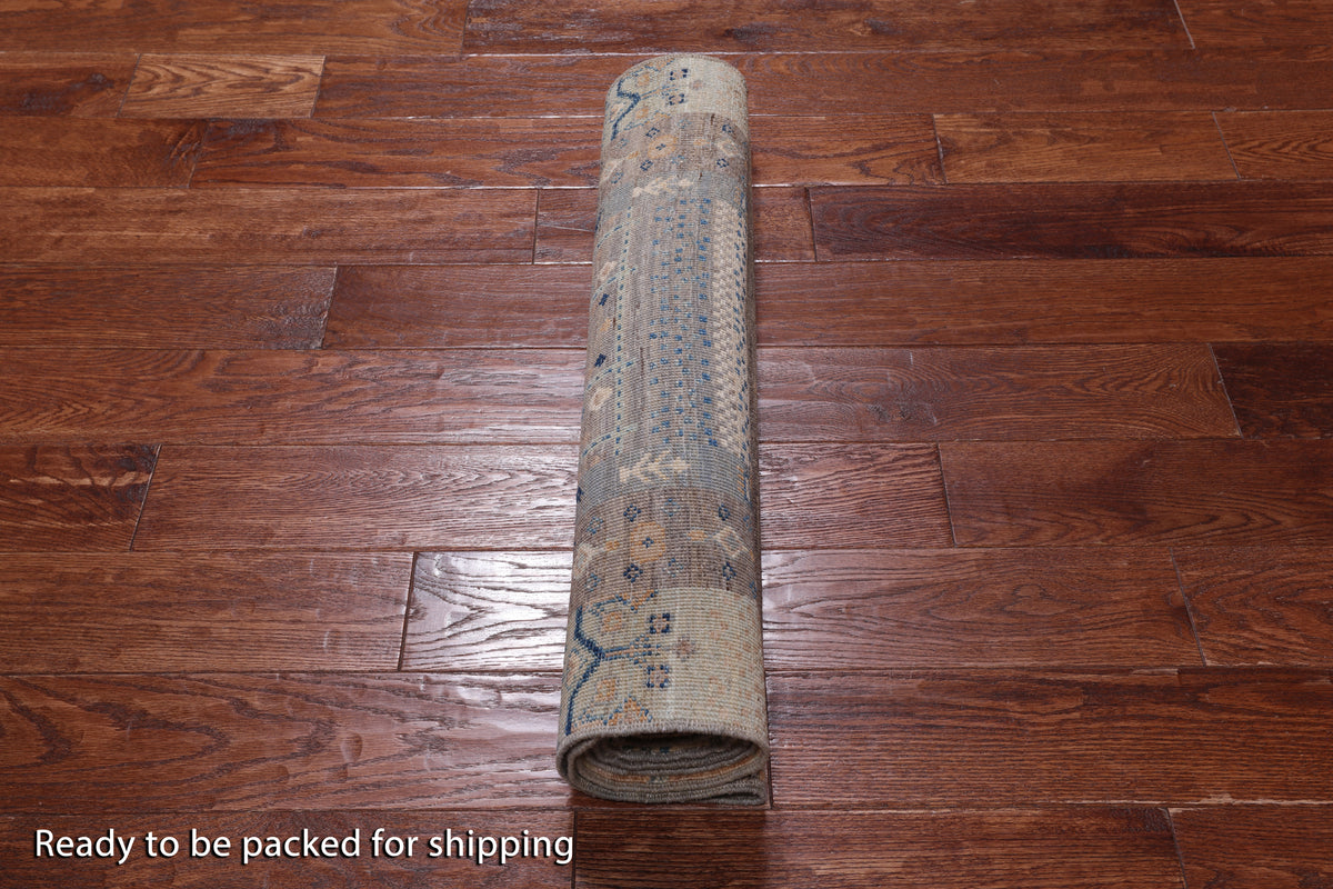 Tribal Persian Gabbeh Hand-Knotted Wool Runner Rug - 2' 8" X 7' 7"