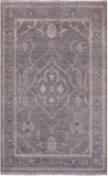 Grey Washed Out Peshawar Handmade Wool Rug - 2' 11" X 4' 8"