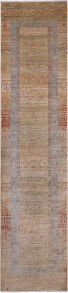Tribal Persian Gabbeh Hand-Knotted Wool Runner Rug - 2' 8" X 11' 9"